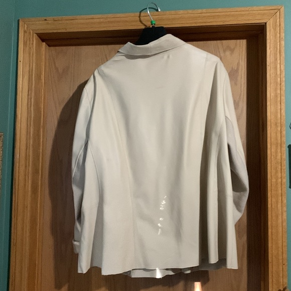 Pleather, suede and cloth jacket - zipper front - suede on inside and collar - Picture 3 of 5